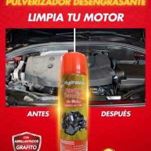 DOCENA DE PULVERIZADORES DESENGRASANTES DE MOTOR CON GRAFITO MARCA HYDRAULAN 200 ML